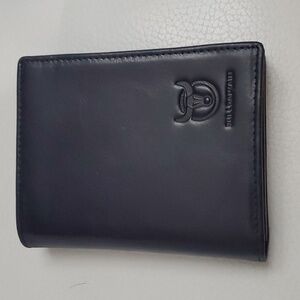 Mens Leather Wallet by BULLCAPTAIN Trifold ,Navy ,New without tags